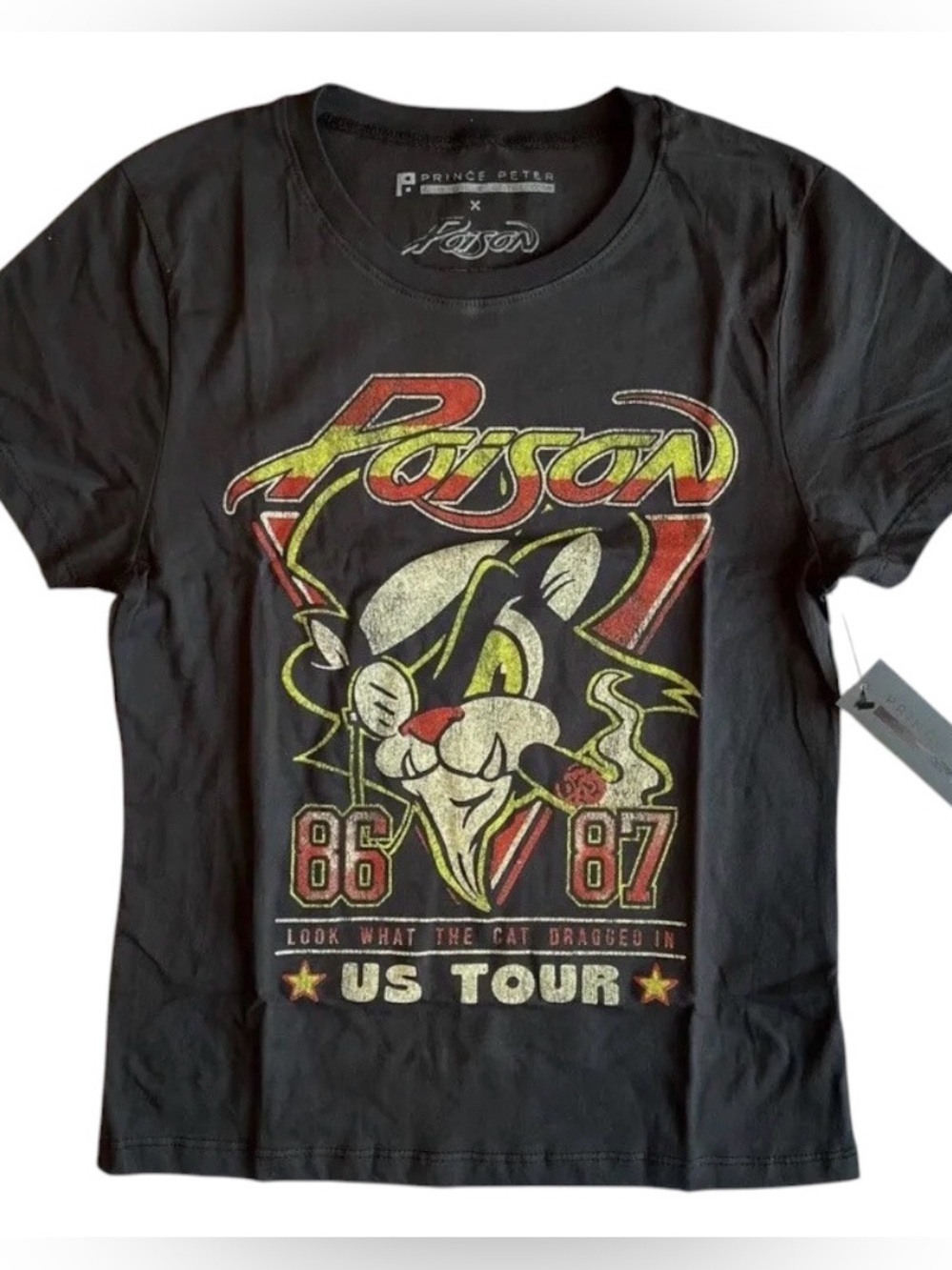 Poison Prince Peter "Look What the Cat Dragged In” 86-87  T-Shirt Size Large NWT